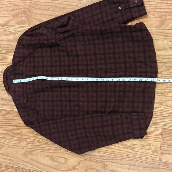 Slate & Stone deep purple and black corduroy 100% cotton button-down shirt, L - Picture 3 of 5